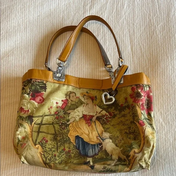 Brighton Jodi Reversible Mustard Yellow and floral Bag - Picture 3 of 9